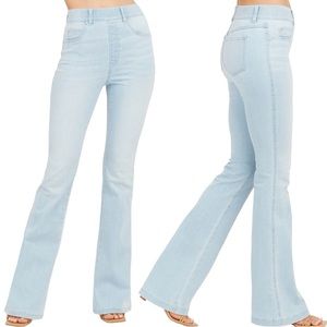 NWT SPANX Flare Leg Pull-On Jeans size XS in Retro Light Wash